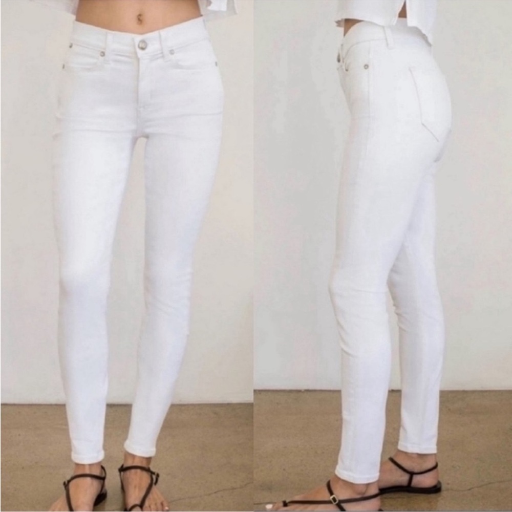 AYR White High-Rise Skinny Jeans